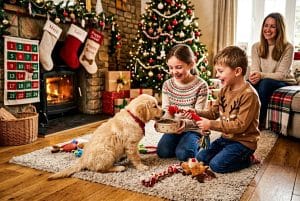 Read more about the article Giv ungerne foder og legetøj til familiens nye hundehvalp i kalendergave